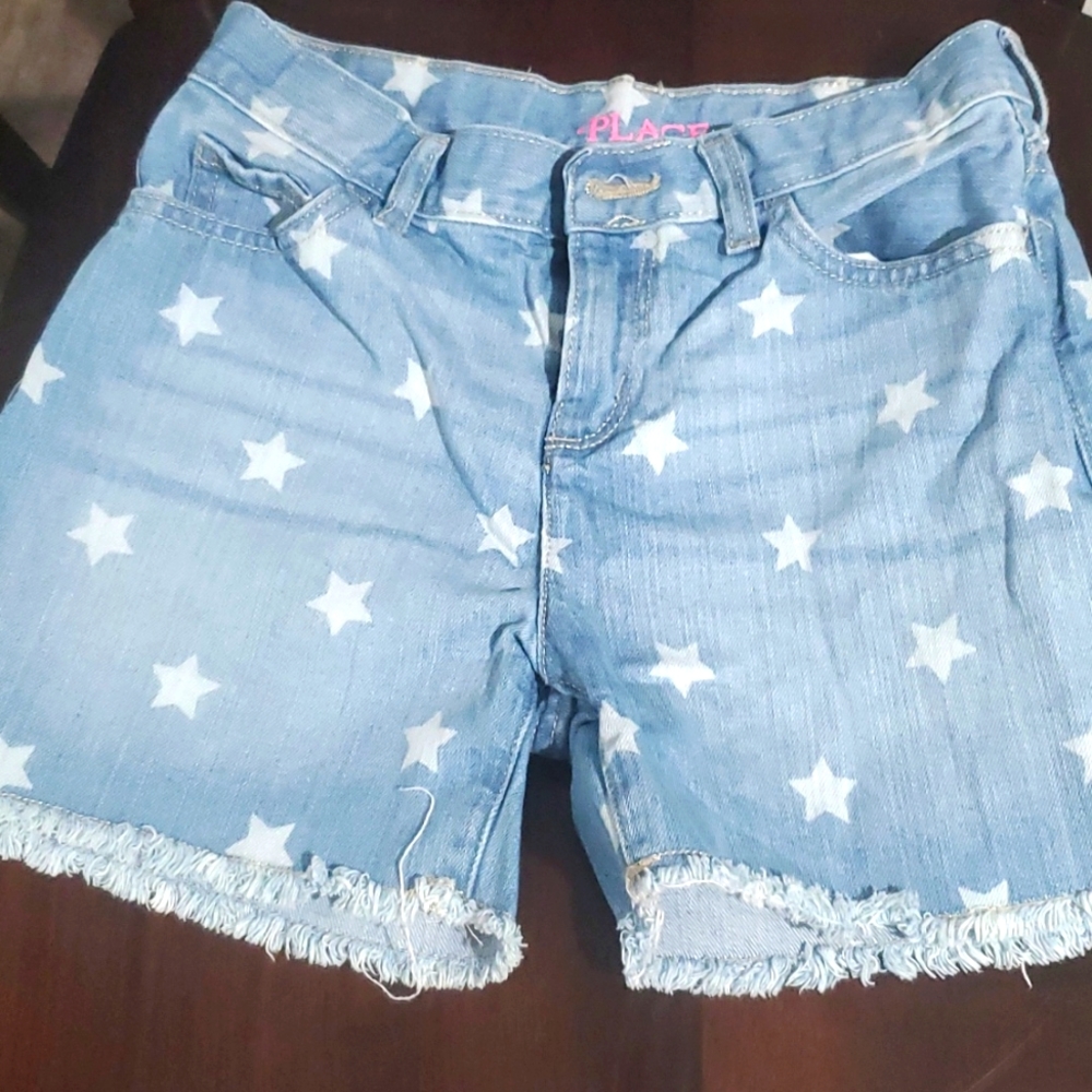 Girls 12 denim shorts with stars